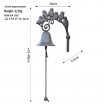 Antiikne pronksist malmist linnu oksa uksekell seinakaunistus