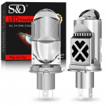 2 tk Kahe l&auml;&auml;tseline H4 LED esilamp Mini Projektor LED 9003 HB2 Auto&Mootorratta Esituli Kaugtuli/L&auml;hituli LHD 90000LM 100W 6500K Valge Plug& Play