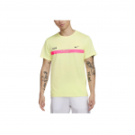 Nike Dri-Fit Miler Letter Logo Hingav Muster Tr&uuml;kitud &Uuml;mmarguse Kaelusega L&uuml;hikeste Varrukatega T-s&auml;rk Meeste Topid Kollane Roheline FQ8019-331 XL