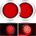 LED-haagise tagumised &uuml;mmargused s&uuml;vistatavad piduri-, peatus-, s&otilde;idu- ja tagurdustuled koos ja IP67 tuledega, 16 LED-i, kroomitud, veoautod, haagised, matkaautod, veekindel,