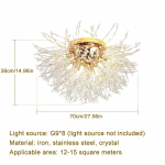 Kaasaegsed Kristalll&uuml;htrid Laevalgusti, Ilutulestiku L&uuml;htrid, Kuldsete Kristallidega Laevalgustid, 8 G9 LED, Elutuppa, Magamistuppa, S&ouml;&ouml;gituppa 8 heads