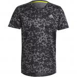 Adidas Logo Tr&uuml;kiga &Uuml;mmarguse Kaelusega Leomustriga L&uuml;hikeste Varrukatega T-s&auml;rk Meeste Topid H&otilde;bedane GM1490 XS