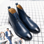 Mood Uued Meeste &Auml;ri Pahkluusaapad PU K&otilde;rge S&auml;&auml;rega L&uuml;hikese S&auml;&auml;rega Paeltega &Auml;ri Br&auml;nd Chelsea Saapad Euroopa Stiil Suurus 38-48 Meeste Saapad 39 sinine