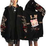 Q Versioon Stray Kids Domineerivad Harajuku Prindiga Kapuutsiga Pusa Vaba L&otilde;ikega Lukuga Kapuutsiga XL