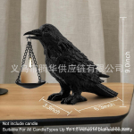 Gootiline Vaik Vare K&uuml;&uuml;nlajalats Halloween Kodu Kaunistus Must Vare Kuju Vintage Linnu Lambi Alus Skulptuur