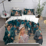 3 tk Filmi kuri n&otilde;id Voodipesukomplekt 3D-tr&uuml;kiga Tekikott Tekikoti kate &Uuml;he-, Twin-, Queen-, King-suurus Kodu kaunistus Printsessi voodipesu Linane Au Single 140x210cm black