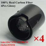 4 tk 70MM SISSE 93MM V&Auml;LJA L&auml;ikiv 100% Ehtne S&uuml;sinikkiust Summutiots BMW M Performance summutitorule M2 F87 M3 F80 M4 F82 F83 M5 F10 M6 F12 F13 X5M X6M