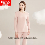 Hongdou Women's Pure Cotton Thermal Underwear Set L