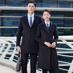 Unisex Business 50% Wool Blend Mid-Length Winter Coat 4XL