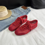 Uue stiili luksuslikud kingad naistele suvine madal paelkinnitusega Forrest Gump kingad naistele naturaalsest nahast v&otilde;rkmaterjaliga ventileeriv toss Zapatos Mujer 35 punane