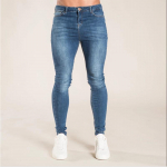 Meeste P&uuml;ksid Retropesu T&otilde;mblukuga Stretch Teksad Vabaaja Slim Fit P&uuml;ksid Meeste Suures Suuruses Pliiatsp&uuml;ksid Denim Skinny Teksad meestele S tumesinine v&auml;rv