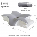 Piiri&uuml;lene liblikakujuline m&auml;luvahust padi kaelatoeks - K&otilde;rge/Madal k&uuml;lili magaja disain Pillow Core + Outer Pillowcase
