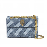 Klassikaline teksariidest kotit&auml;is kotkapeaga Naiste k&auml;ekott Crossbody kott Retro PU materjal 19*7*13CM
