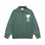 AMI S&uuml;gis ja Talv Uus Suur S&uuml;da Jacquard Villane Ami De Coeur Polo Kraega Kampsun Paarikampsun L