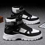 Moetrend Meeste K&otilde;rge S&auml;&auml;rega Nahast Saapad Kevad Briti Platvorm Pahkluusaapad V&auml;litingimustes Hingav Vabaaja T&ouml;&ouml;saapad Botas Hombre 44 must