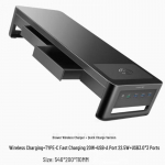 Monitori t&otilde;stik juhtmevaba laadimise ja USB-jaoturiga