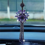 S&otilde;iduki Ripats Peegli Kaunistus Auto Kristall Ripuv Ornament V&otilde;lu Kaunistus Kristall Aksessuaarid Kott Peegli Ripats (Lilla) 25x6.5cm lilla