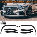 Esikaitseraua Canards Fin Splitter udutulede riba trimmikate Mercedes Benz W205 C klass C200 C260 jaoks - auto Splitter Carbon Look