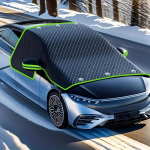 K&otilde;ige hooaja tuulekindel Oxfordi riidest auto esiklaasikate lume ja p&auml;ikese kaitseks. Green Edged Checker must