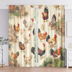 2 tk Talulooma kuke prindiga kardinat, sobib magamistoa, elutoa, k&ouml;&ouml;gi kaunistamiseks, kodukaunistuseks, akende kaunistamiseks 14Wx39L(35x100CM)x2&Rod Pocket