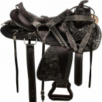 Endurance Western Pleasure Trail k&auml;sitsi valmistatud hobusevarrastega nahksadul. 10 Inch must