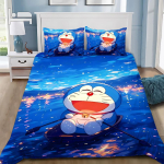Multikas D-Doraemonid Tekikott Padjap&uuml;&uuml;r 2/3tk Voodipesukomplekt T&auml;iskasvanud Poiss T&uuml;druk Magamistoa Kaunistus Laste Kingitus &Uuml;he- v&otilde;i Kahekohaline 100x135cm-2pcs blue