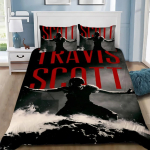 R&auml;ppar T-Travis Scott Jack Voodipesukomplekt R&auml;ppar Tekikate Padjap&uuml;&uuml;r T&auml;iskasvanud Poiss T&uuml;druk Magamistoa Kaunistus Lapsed &Uuml;hekohaline Kahekohaline 150x200cm 3pcs