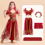 Halloweeni printsessikleit Uus Jasmiini printsess Aladin Jumalik lamp Laste komplekt India tantsu t&uuml;druku esinemiskleit XL(140-150)