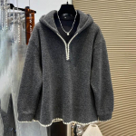Huppar naistele &Uuml;lem&otilde;&otilde;duline Fliis Paksenenud L&otilde;tv Vabaaja Pullover Pikkade varrukatega Talvine Huppar Topp 3XL hall