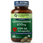 Karbamiid Forte Ashwagandha KSM66 600mg Tabletid 60 Meestele ja Naistele Stressi Toetus ja Lihaste Taastumine