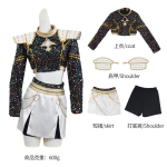 Naiste l&auml;ikiv Kpop Deemonik&uuml;tid Zoey Cosplay Kost&uuml;&uuml;mi komplekt Zoey parukas Lapsed T&uuml;drukud Cos Outfits Huntrix Halloweeni peo rekvisiidid Adults XXXL gray