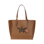 MCM Himmel Klassikaline Loorberilehe Logoga Kunstnahast T&otilde;mblukuga K&auml;ekott Naiste T&otilde;mblukuga K&auml;ekotid Konjak MWPESAC03CO001 Basic Set (Bag+Dust Bag)