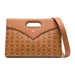 MCM Diamond Visatos Signature Print Reguleeritava Eemaldatava &Otilde;larihmaga L&otilde;uendi ja Nahast Koti Naiste kott Cognac-Brown MWTESAK01CO001 Basic Set (Bag+Dust Bag)