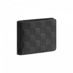 Louis Vuitton Multiple Seeria Damier Infini L&uuml;hike Rahakott Kokkupandav Nahast Meeste Rahakotid Must N63124 Gift Set(Basic Set+Box+Shopping Bag)