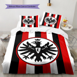 Frankfurti jalgpallimustriga voodipesu, tekikomplekt, tekikott, padjap&uuml;&uuml;r, kodune s&uuml;nnip&auml;evakingitus (1 * tekikott + 2 * padjap&uuml;&uuml;ri, ilma s&uuml;damikuta) 135x200cm