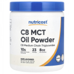 Nutricost, C8 MCT &otilde;lipulber, maitsestamata, 8,1 untsi (227 g)