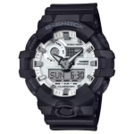 CASIO GA 700 200m Veekindel Kvartsliikumine Vaikrihmaga K&auml;ekell Unisex Valge sihverplaat GA-700WD-1A White Dial