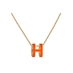 Hermes Pop H Kaelakeede Kollektsioon Minimalistlik Trend Kaelakee Naiste kaelakee Kuldne H147991F-1B Orange Gold