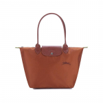 Longchamp Le Pliage Green 28 N&ouml;&ouml;bi ja t&otilde;mblukuga kinnis Pikk sang Nahast detailid Pelmeenikujuline kott K&auml;ekott Naiste k&auml;ekotid Pruun 2605919504 Brown