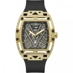 GUESS Trend Legend Must Roostevaba teras ja Silikoon Meeste Kvartsikell GW0564G1 must