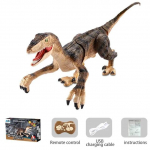Kaugjuhtimispuldiga dinosauruse m&auml;nguasjad lastele 2,4 GHz RC dinosauruse robotm&auml;nguasi Verisimilitude heliga lastele Poistele T&uuml;drukutele Laste kingitus pruun