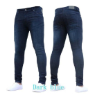 Meeste Slim-Fit Stretch Denim p&uuml;ksid Mustad kitsad Tappered p&uuml;ksid M tumesinine v&auml;rv