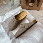 2025 BK Ehtne Nahk Birkenstock Libisevad Kinnise Otsaga Unisex Jalan&otilde;ud Uue Korgist Paksuse Talla ja Vabaaja &Otilde;ues Pooltossudega 45