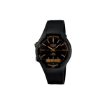 Casio noortesarja &uuml;mmargune topeltn&auml;iduga moeretro vabaaja voolujooneline klassikaline osuti topeltn&auml;iduga multifunktsionaalne suur sihverkvartsliikumine AW-90H-9E Black Dial