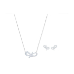 Swarovski Lifelong Bow Kaelakee ja K&otilde;rvar&otilde;ngaste Komplekt Naiste Ehted Valge 5470594 Box+Shopping Bag