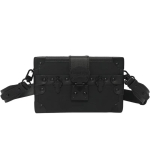 Unisex Crossbody Messenger Bag Trendikas Kompaktne Ruudukujuline Kott Niche Disain Karbikujuline Elegantne Klassika Meestele Ja Naistele Premium black