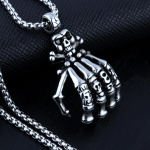 V&otilde;imas Kummitusek&uuml;&uuml;nis Kaelakee Vintage Titaanisulam Meeste Punk K&auml;eluu Kaelakee 50CM(Necklace Size) h&otilde;be