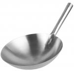 Roostevabast terasest Wok Pann Mittekleepuv Praepann Gaasipliidile Elektripliidile Induktsioonpliidile Tugev Hiina Wok Pann 30cm 48.00X30.00X7.50CM h&otilde;be