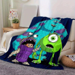 1 tk Monsters, Inc. Tr&uuml;kitud Tekk - Pehme, Aastaringselt Kasutatav Tekk Kontori jaoks, | Personaalne Kingitus Armsa Multikakujundusega 130cmx150cm(50inx60in) blue