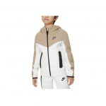 Nike Sportswear Tech Fleece Suuremate Poiste T&auml;ispikkusega Kapuutsiga Jakk Summit White Khaki Black FD3285-121 S